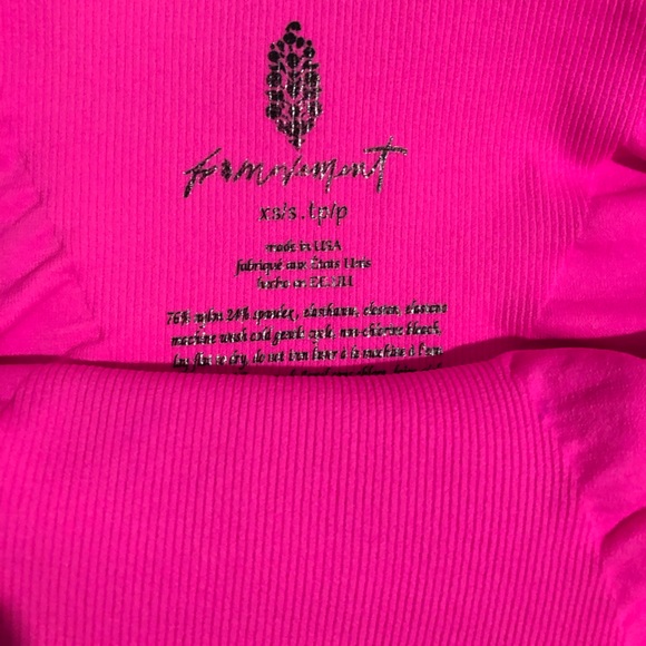 Free People Good Karma Square Neck Sports Bra In Hot Pink. NWOT! Sz XS/S & M/L - Picture 9 of 9